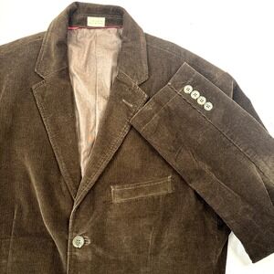 J Crew Vintage Cord Blazer Mens L Brown Corduroy 3 Button Sport Coat Jacket